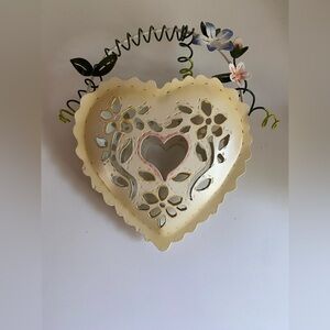 Cream Heart-Shaped Metal Wall Decor